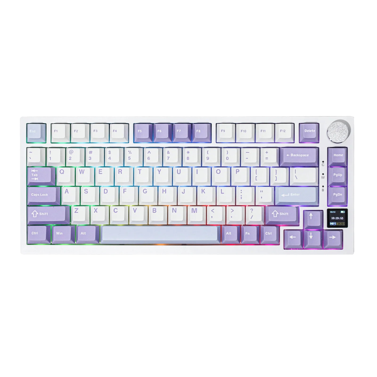 ajazz ak820 pro mechanical keyboard white purple