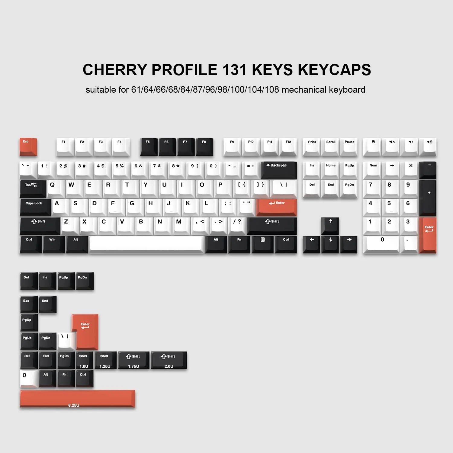 XVX Orange & Black Retro Keycaps