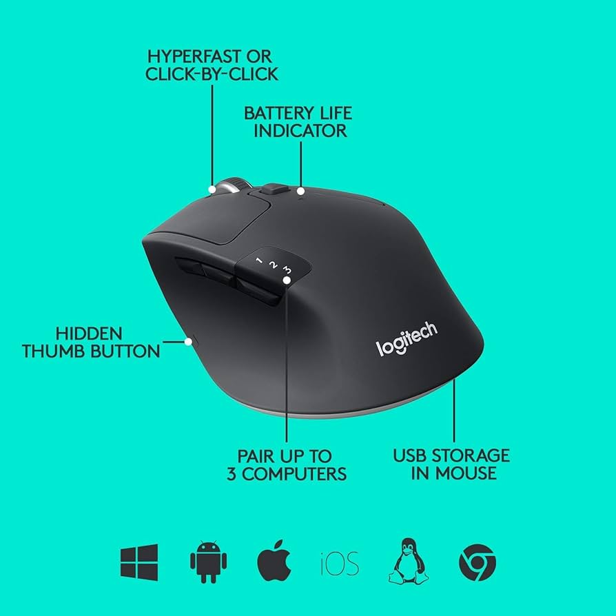 Logitech M720 Triathlon Wireless Mouse - Disrupt