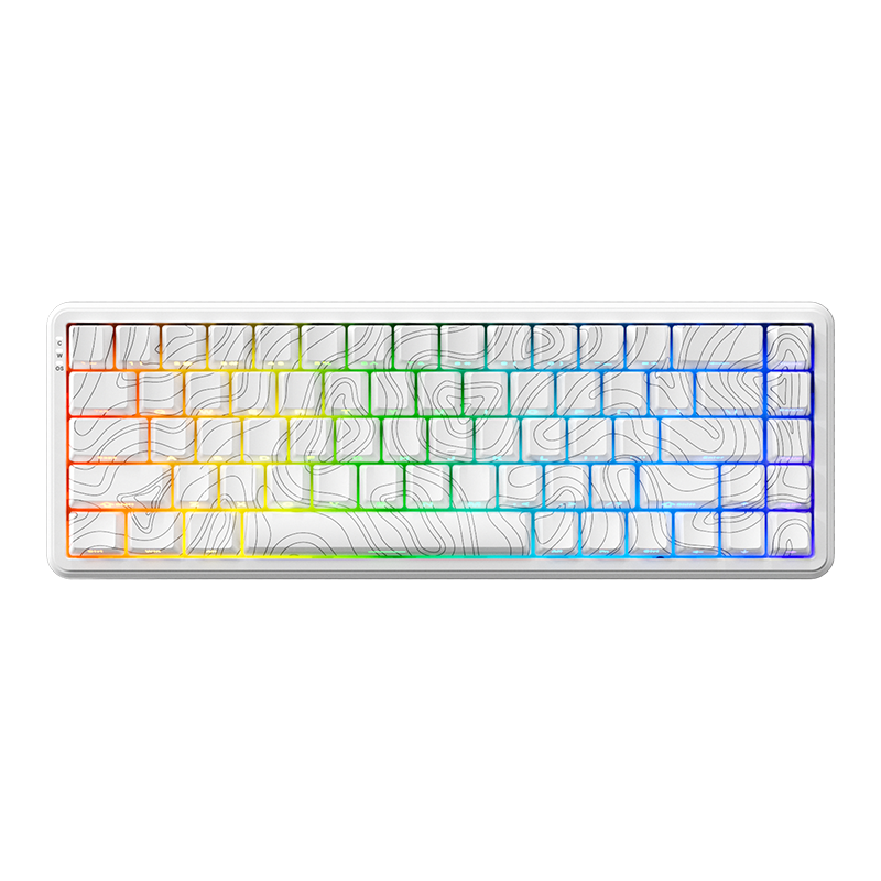 ajazz ak680 white side-print contour keycap keyboard