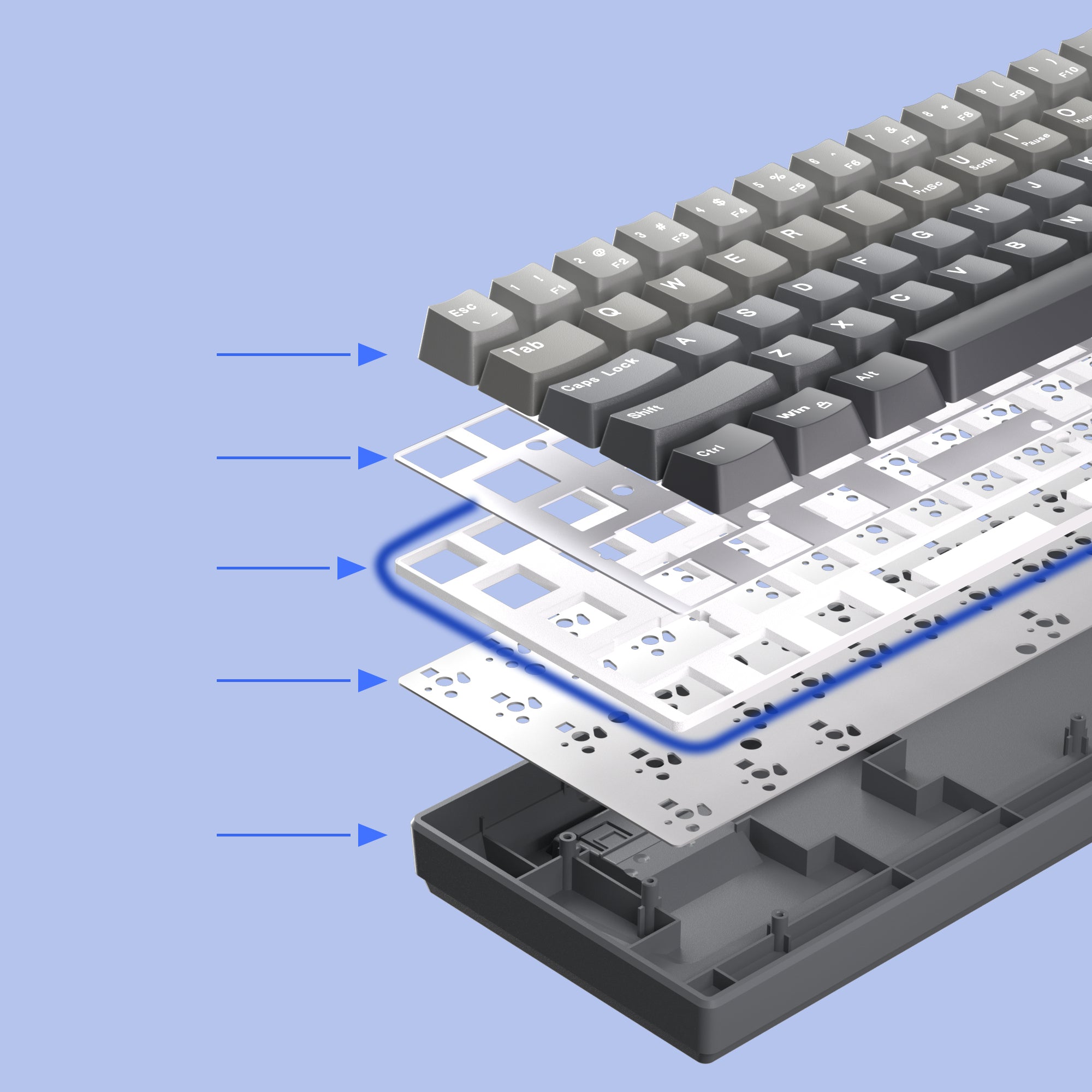 MageGee MK-BOX Grey Gradient 65% Mechanical Keyboard