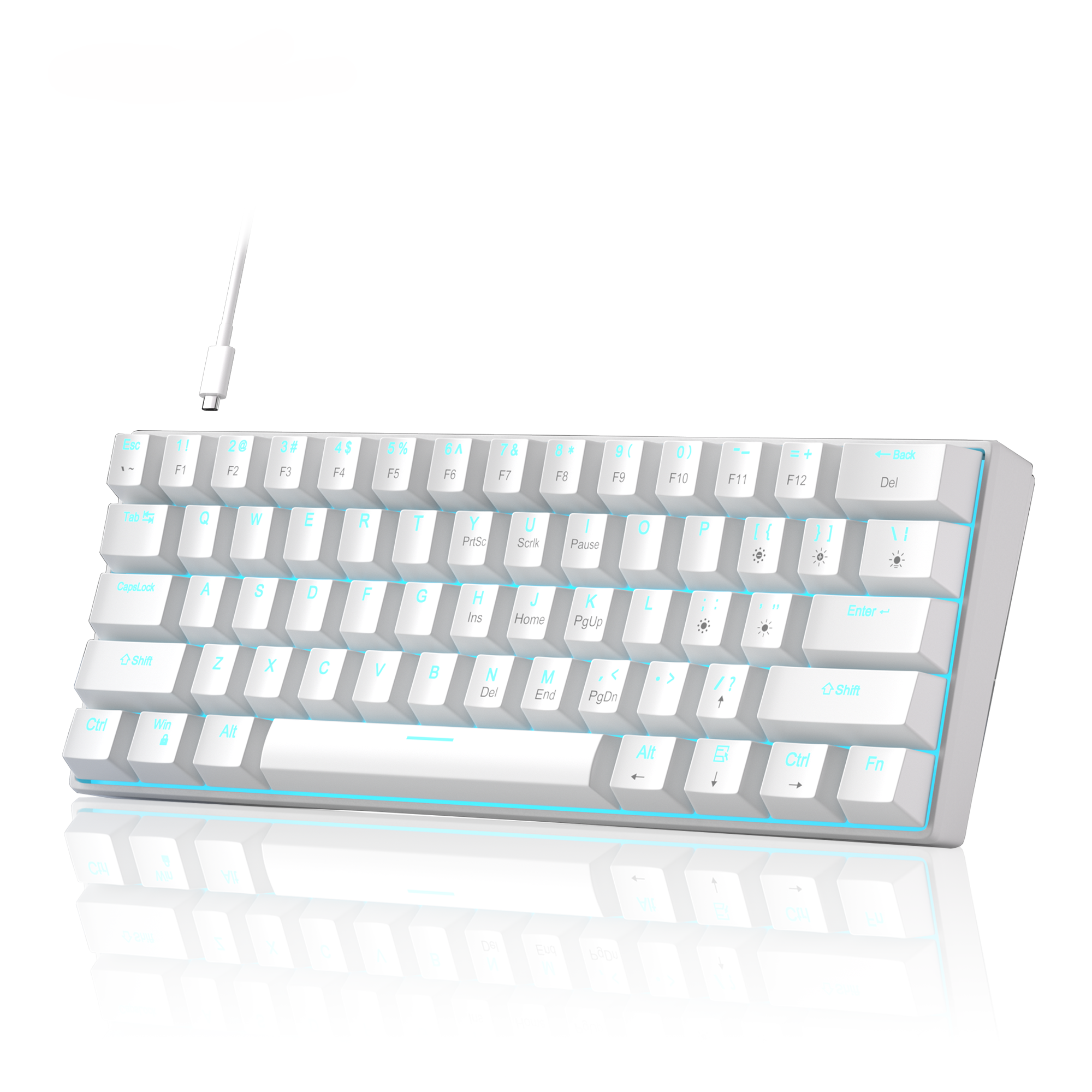 MageGee MK-Star61 White 60% Mechanical Keyboard