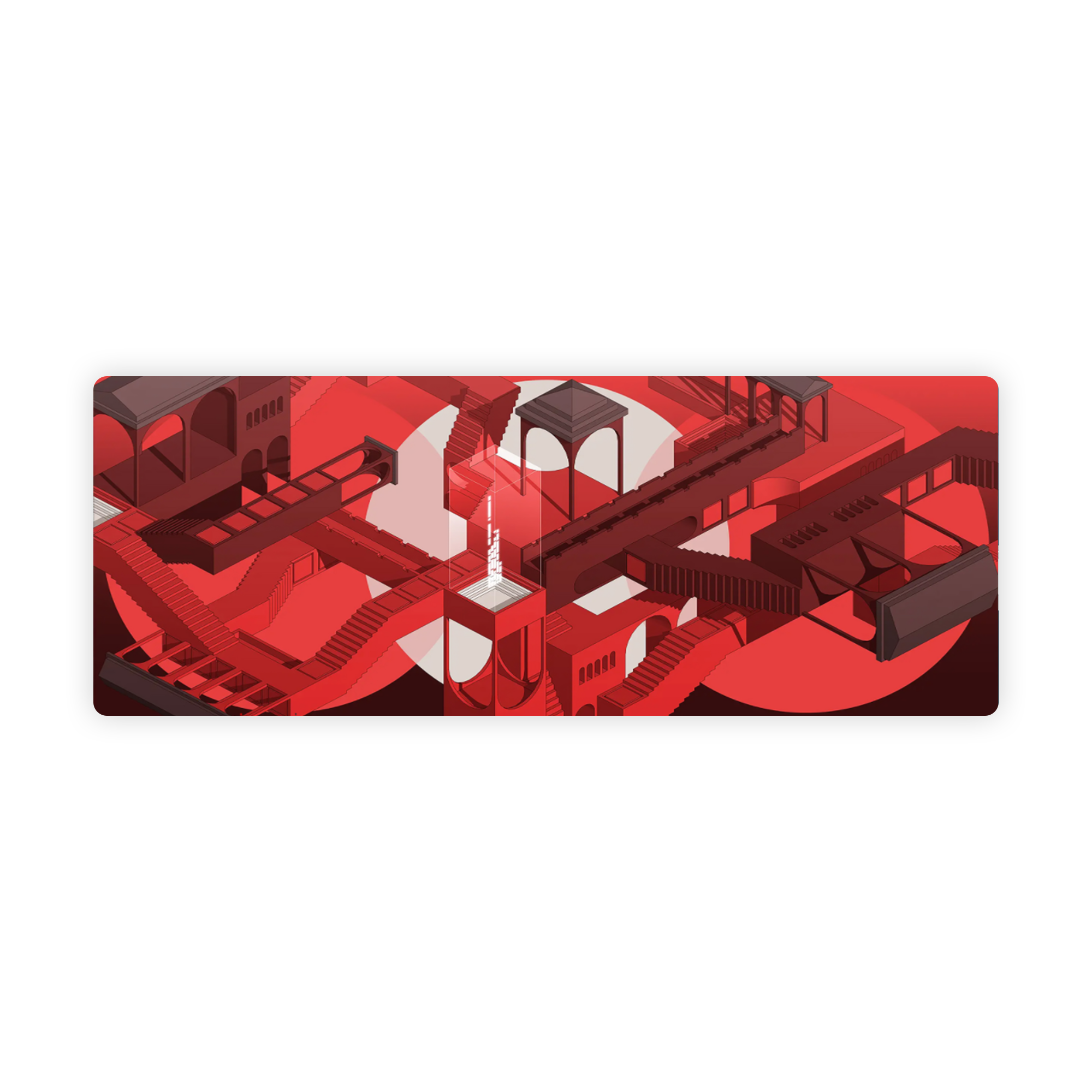 red stairways mousepad for gaming and work