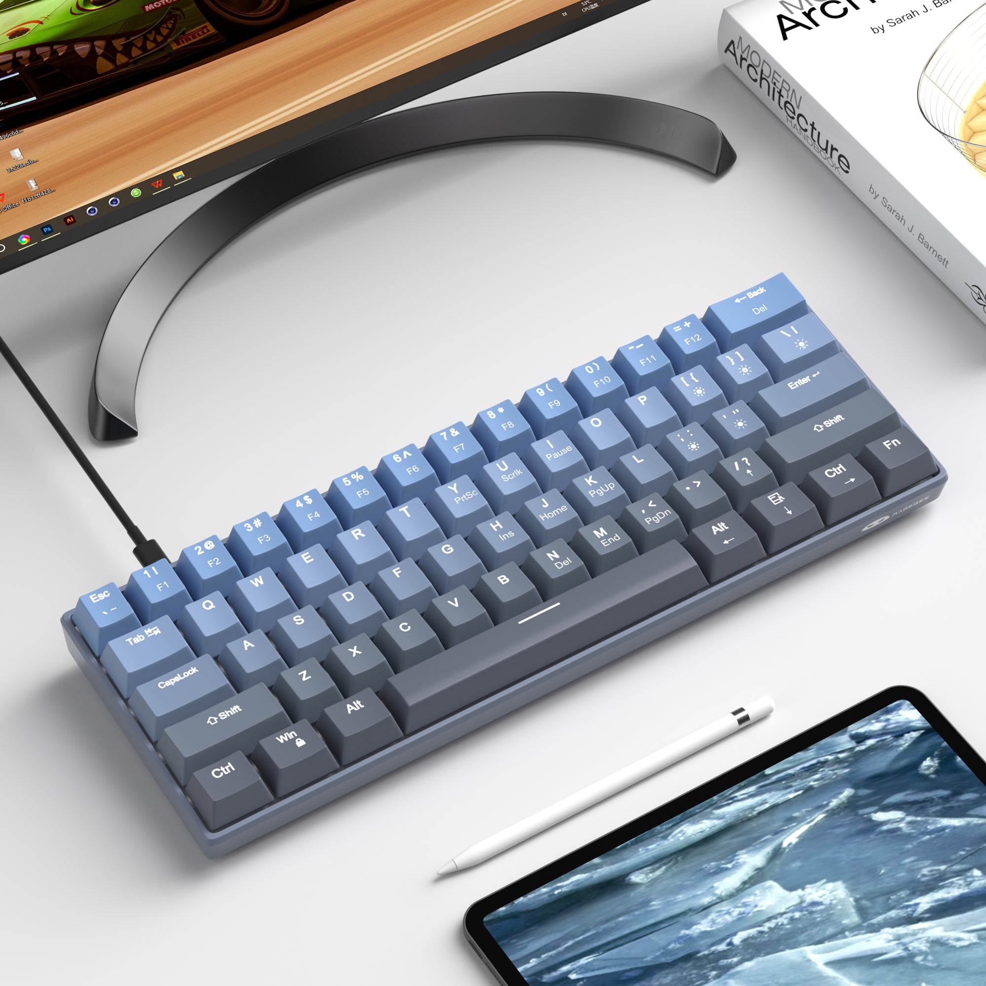 MageGee MK-Star61 Blue Gradient 60% Mechanical Keyboard