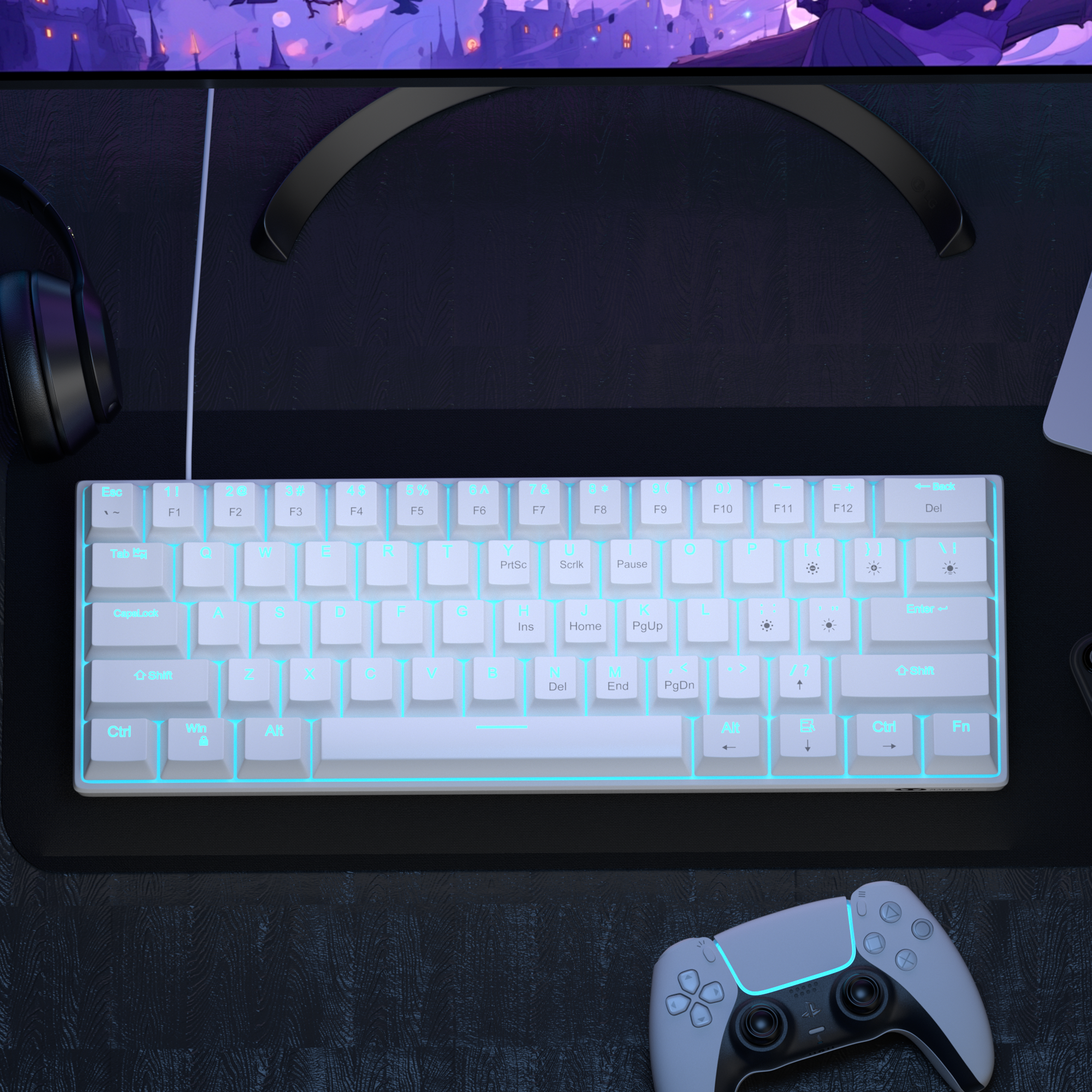 MageGee MK-Star61 White 60% Mechanical Keyboard