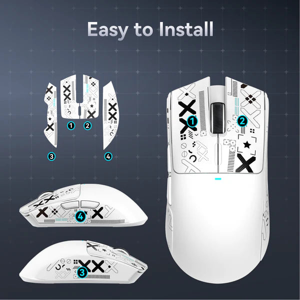 attack shark x11 mouse sticker white