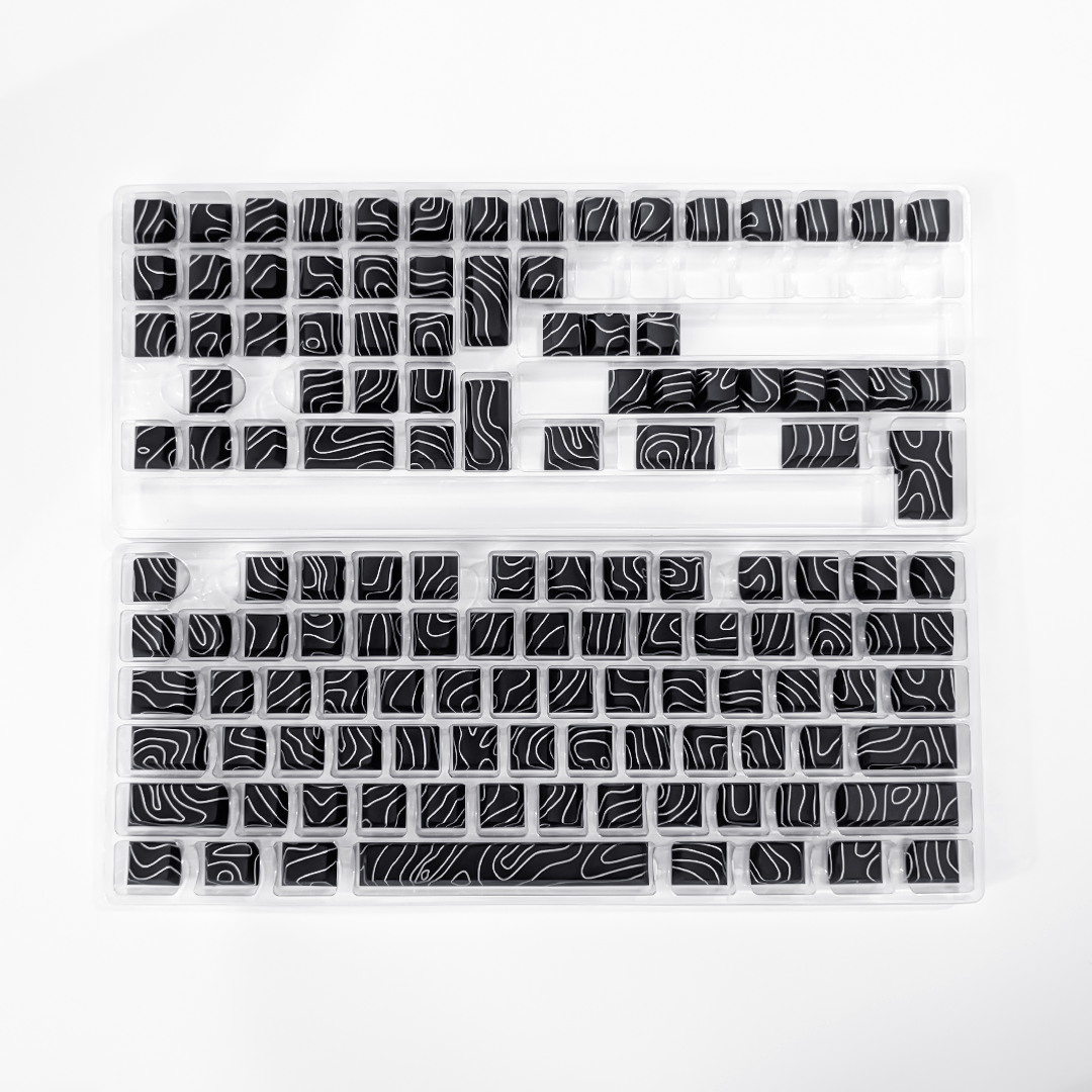 Black Contour Keycaps Set