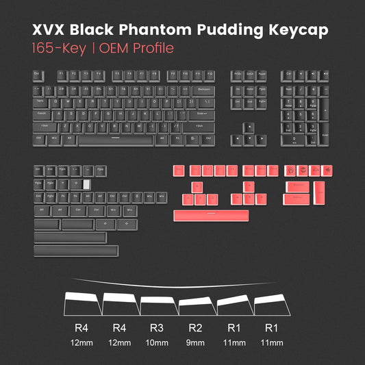 XVX Black Phantom Pudding Keycaps